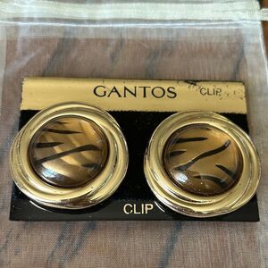 Vintage Gantos Gold and Black‎ Clip-On Earrings